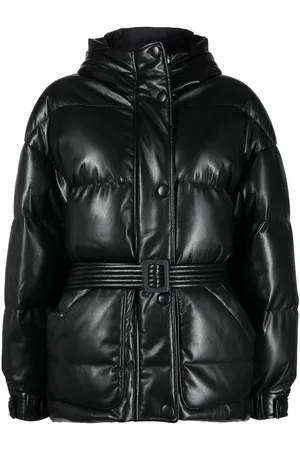 Ienki Ienki Faux-leather zip-up padded jacket