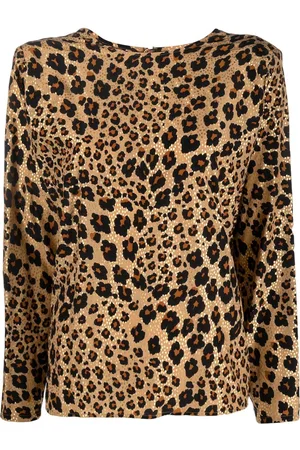 Saint Laurent 1990s leopard-print silk top