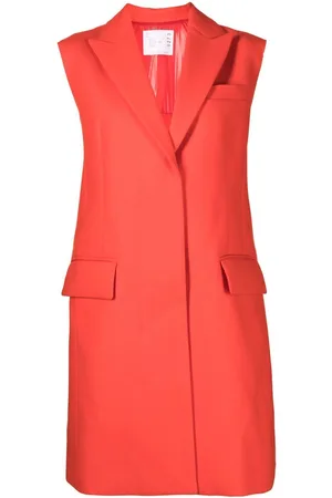 SACAI Single-breasted sleeveless coat