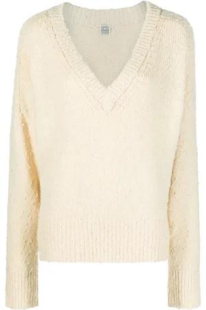 Totême V-neck textured jumper