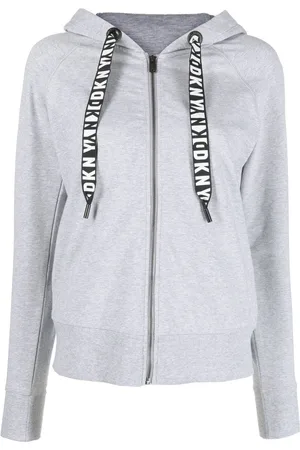DKNY Logo-drawstring zip-up hoodie