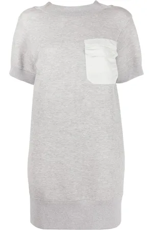 SACAI Contrast chest pocket mini dress