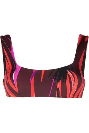 Louisa Ballou Orchid-print scoop-neck bikini top