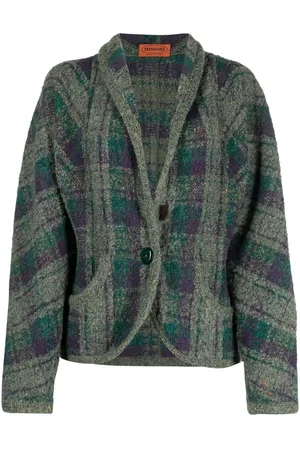 Missoni 1980s balloon sleeves plaid jacket