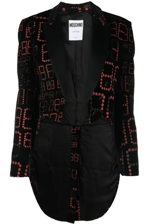 Moschino 2010 number-print asymmetric jacket