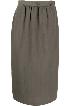 Giorgio Armani 1980s gathered detailing straight-cut skirt