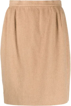 VALENTINO GARAVANI 1980s gathered detailing pencil skirt