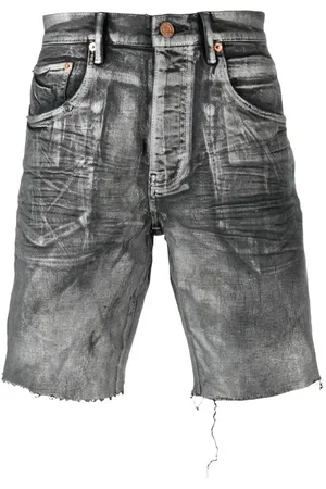 Purple Brand Mid-rise denim shorts