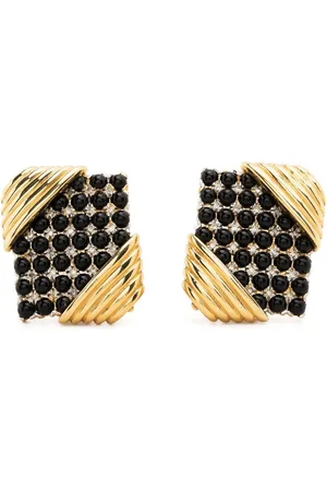 VALENTINO GARAVANI 1980s stone-embellished clip-on earrings