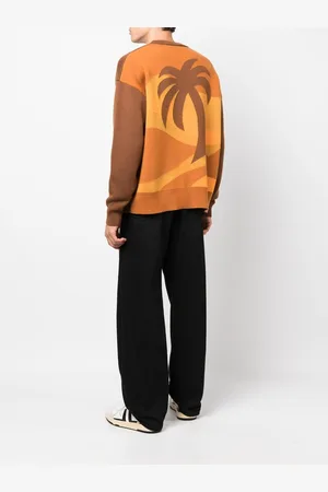 Palm Angels Intarsia palm crew neck jumper