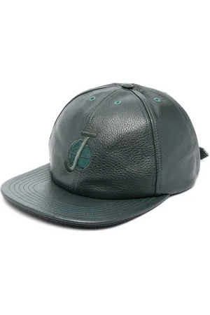 JUST DON Embroidered-logo leather cap
