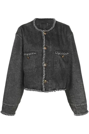 R13 Chain-embellished denim jacket
