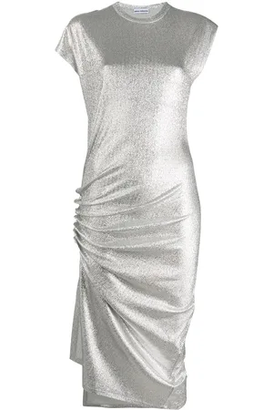 Paco rabanne Metallic ruched side dress