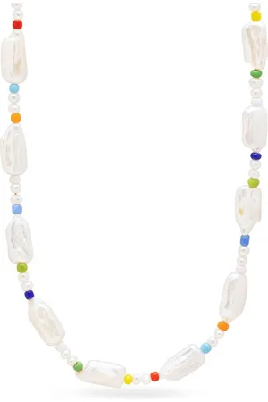 Nialaya Elongated Pearls choker necklace