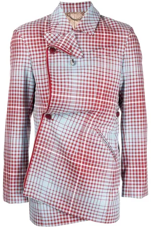 Charles Jeffrey Loverboy Checked single-breasted jacket