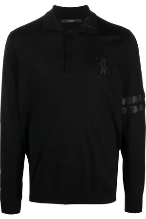 BILLIONAIRE Logo-patch silk blend jumper