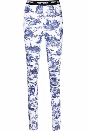 Philipp Plein Embroidered high-rise leggings