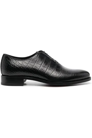 Scarosso Crocodile-effect lace-up shoes