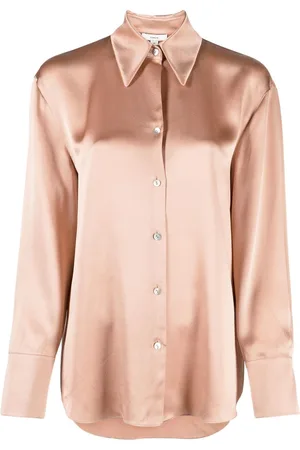 Vince Pointed-collar button-front silk shirt