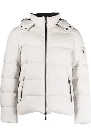 MOORER Padded zip-up hooded down jacket