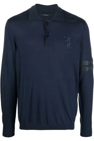 BILLIONAIRE Logo-patch silk blend jumper