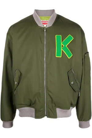 Kenzo Varsity logo-patch bomber jacket