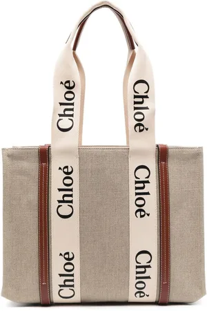 Chloé Woody linen tote bag
