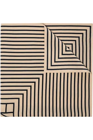 Totême Geometric monogram print silk scarf
