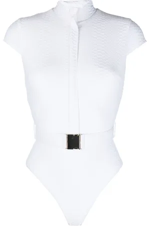 Noire Swimwear Belted cap-sleeve swimsuit
