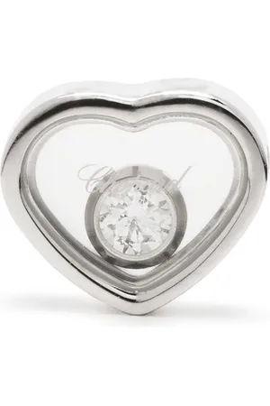 Chopard 18kt white gold My Happy Heart diamond stud earring