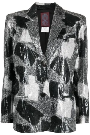 John Galliano 1990s patchwork-pattern single-breasted jacket