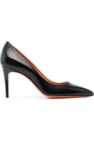santoni 95mm heel leather pumps