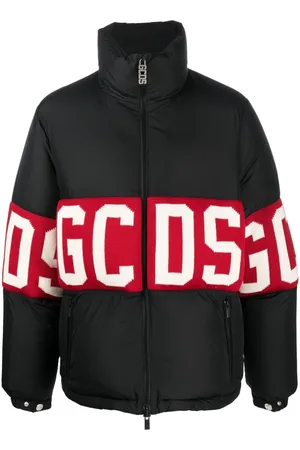 GCDS Logo-knit padded jacket