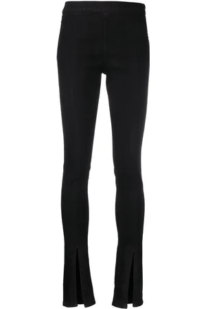 Rick Owens Side-zip ankle-slit leggings