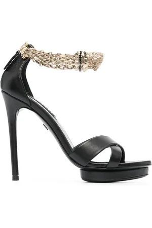 Roberto Cavalli Panther crystal-embellished sandals