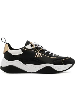 Armani Exchange Logo-charm leather lace-up sneakers