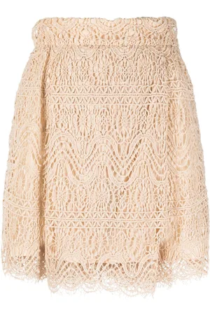 VALENTINO GARAVANI 2010 lace-detailed A-line skirt