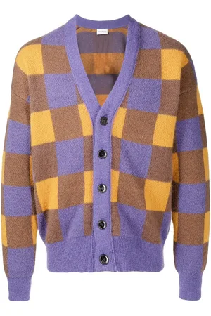 Drôle de Monsieur Checked mohair-blend cardigan