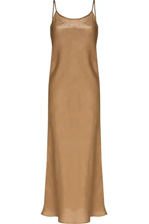 Baserange U-neck sleeveless linen midi dress