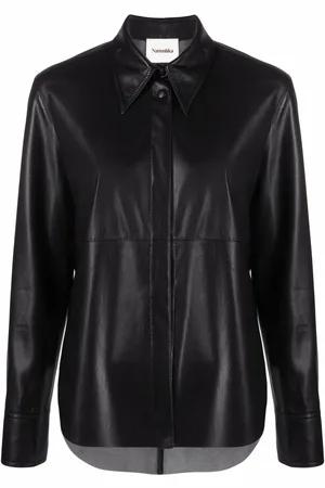 Nanushka Vegan-leather long-sleeve shirt