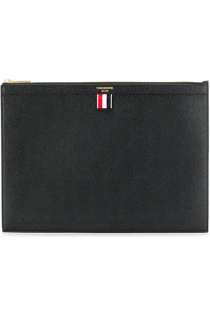 Thom Browne Grosgrain ribbon-trim pouch