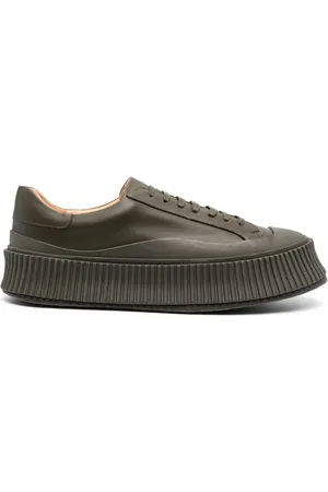 Jil Sander Lace-up leather platform sneakers