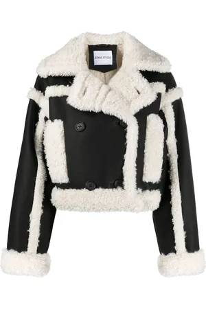 Stand Studio Shearling trim crop jacket