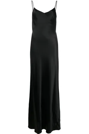 GALVAN Satin V-neck slip dress