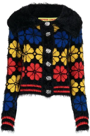 Chopova Lowena Rile floral-jacquard knitted cardigan