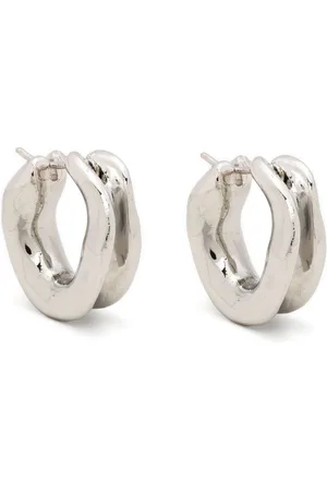 Vann Jewelry Asymmetric rounded hoop earrings