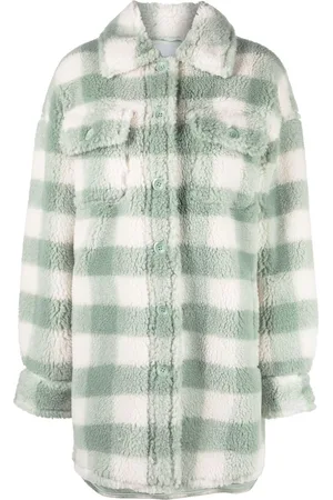 Stand Studio Checked faux fur coat