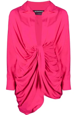 Jacquemus La Robe Bahia draped shirtdress