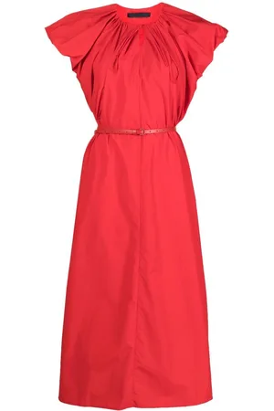 JUUN.J Puff-sleeve gathered midi-dress