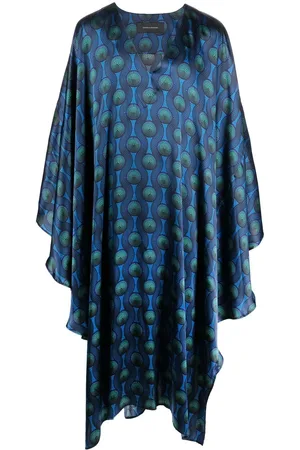 OZWALD BOATENG Geometric-print silk cape shirt